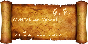 Glöckner Vencel névjegykártya
